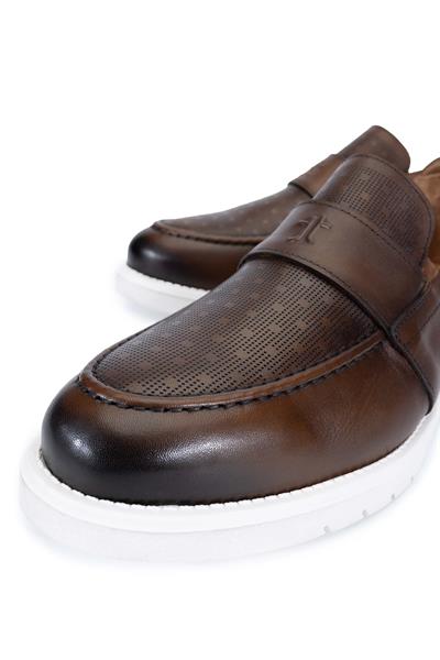 Tamer Tanca Erkek Hakiki Deri Taba Loafer Ayakkabı