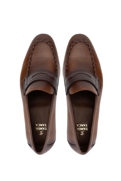 Tamer Tanca Erkek Hakiki Deri Taba Loafer Ayakkabı