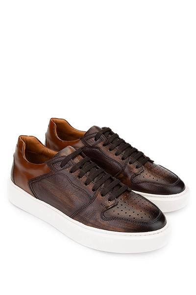 Tamer Tanca Erkek Hakiki Deri Taba Sneakers & Spor Ayakkabı