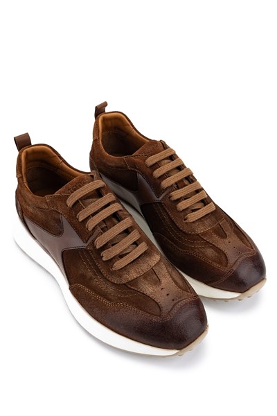 Tamer Tanca Erkek Hakiki Deri Taba Süet Sneakers & Spor Ayakkabı