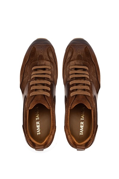 Tamer Tanca Erkek Hakiki Deri Taba Süet Sneakers & Spor Ayakkabı