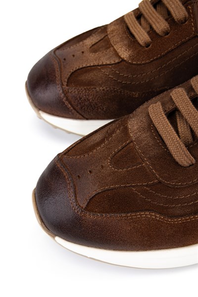 Tamer Tanca Erkek Hakiki Deri Taba Süet Sneakers & Spor Ayakkabı