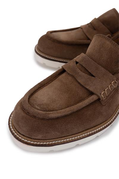 Tamer Tanca Erkek Hakiki Deri Tarçın Loafer Ayakkabı