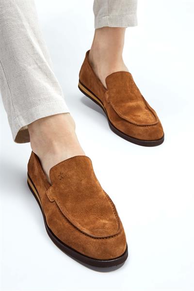 Tamer Tanca Erkek Hakiki Deri Tarçın Loafer Ayakkabı
