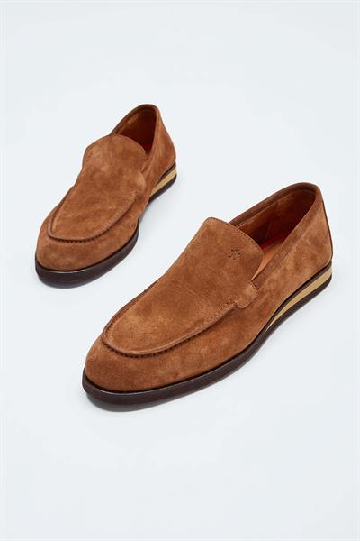 Tamer Tanca Erkek Hakiki Deri Tarçın Loafer Ayakkabı