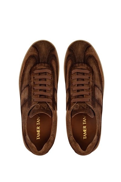 Tamer Tanca Erkek Hakiki Deri Tütün Süet Sneakers & Spor Ayakkabı