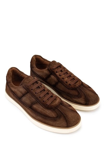 Tamer Tanca Erkek Hakiki Deri Tütün Süet Sneakers & Spor Ayakkabı