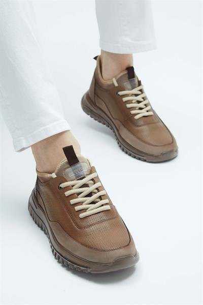 Tamer Tanca Erkek Hakiki Deri Vizon Sneakers & Spor Ayakkabı