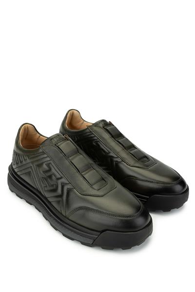 Tamer Tanca Erkek Hakiki Deri Yeşil Sneaker Ayakkabı