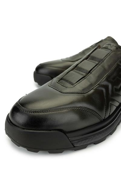 Tamer Tanca Erkek Hakiki Deri Yeşil Sneaker Ayakkabı