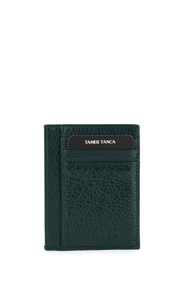Tamer Tanca Erkek Hakiki Deri Yeşil Cüzdan 