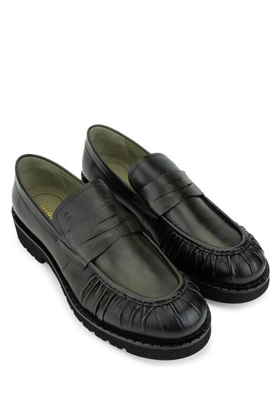 Tamer Tanca Erkek Hakiki Deri Yeşil Loafer Ayakkabı