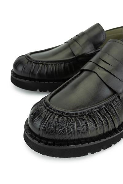 Tamer Tanca Erkek Hakiki Deri Yeşil Loafer Ayakkabı