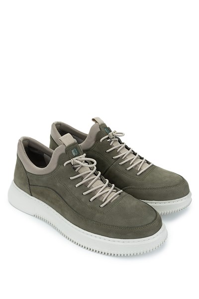 Tamer Tanca Erkek Hakiki Deri Yeşil Nubuk Sneakers & Spor Ayakkabı