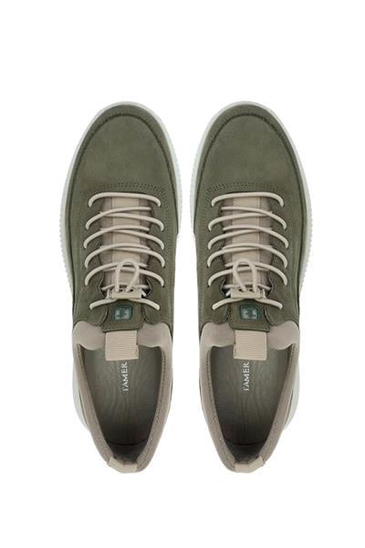 Tamer Tanca Erkek Hakiki Deri Yeşil Nubuk Sneakers & Spor Ayakkabı