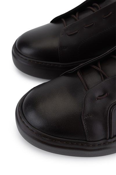 Tamer Tanca Erkek Hakiki Deri Kahverengi Sneakers & Spor Ayakkabı