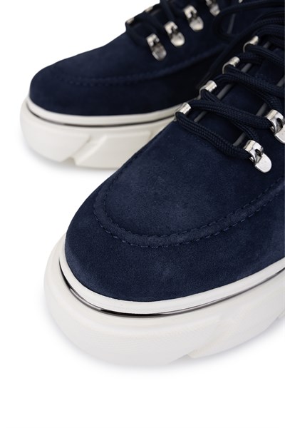 Tamer Tanca Erkek Hakiki Deri Lacivert Süet Sneakers & Spor Ayakkabı