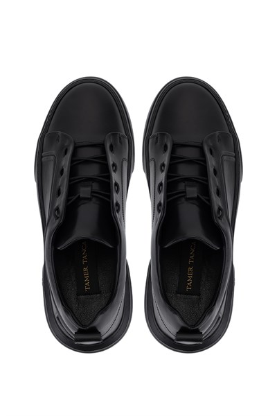 Tamer Tanca Erkek Hakiki Deri Siyah Sneakers & Spor Ayakkabı