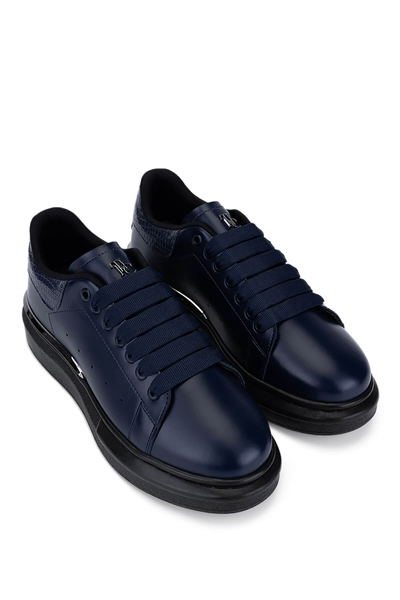 Tamer Tanca Erkek Suni Deri Lacivert Sneakers & Spor Ayakkabı
