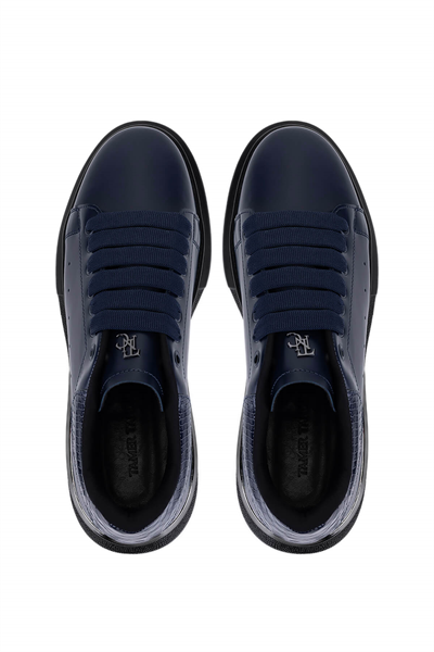 Tamer Tanca Erkek Suni Deri Lacivert Sneakers & Spor Ayakkabı