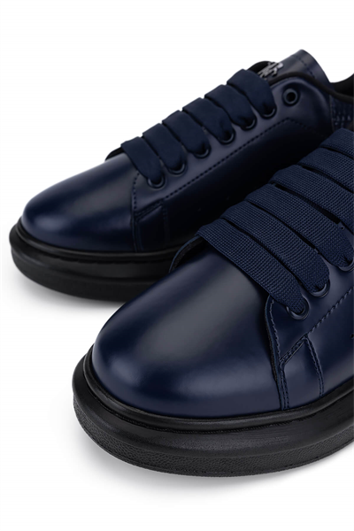 Tamer Tanca Erkek Suni Deri Lacivert Sneakers & Spor Ayakkabı