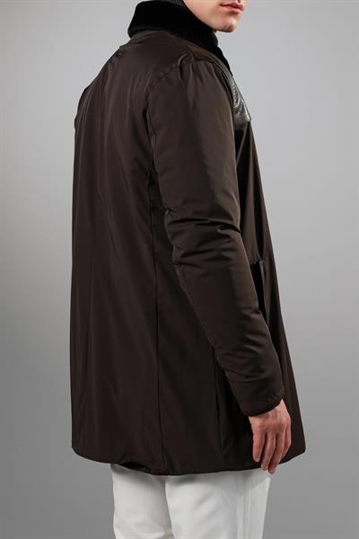 Tamer Tanca Erkek Tekstil & Deri Kahverengi Mont