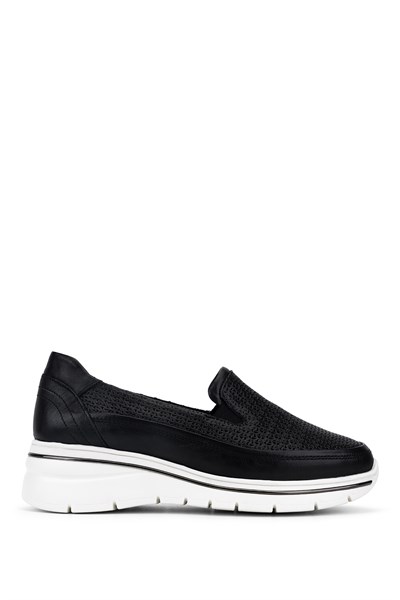 Tamer Tanca Hakiki Deri Kadın Siyah Sneakers & Spor Ayakkabı