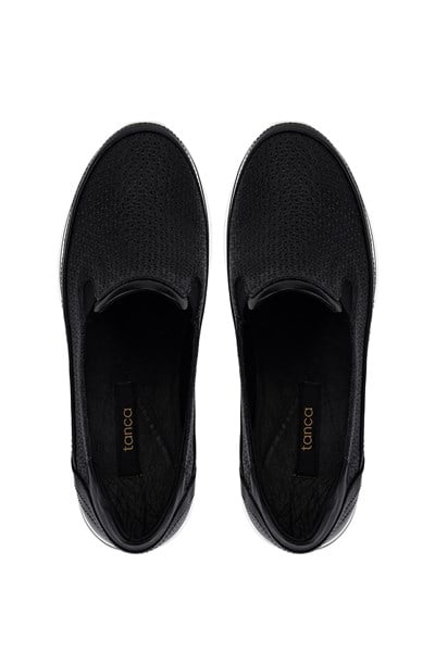 Tamer Tanca Hakiki Deri Kadın Siyah Sneakers & Spor Ayakkabı