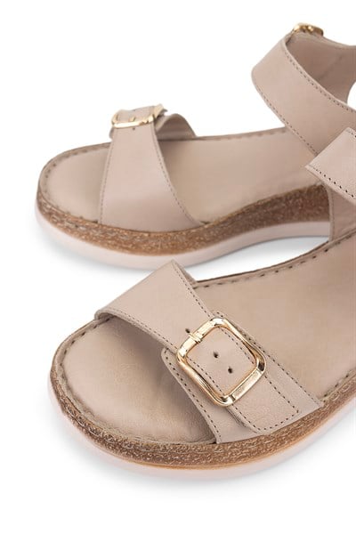 Tamer Tanca Kadın Bej Comfort Sandalet
