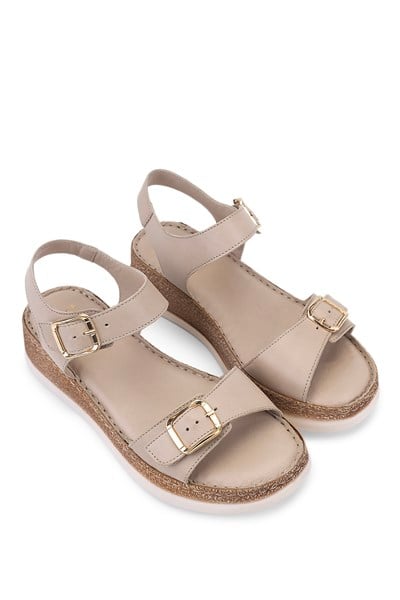 Tamer Tanca Kadın Bej Comfort Sandalet