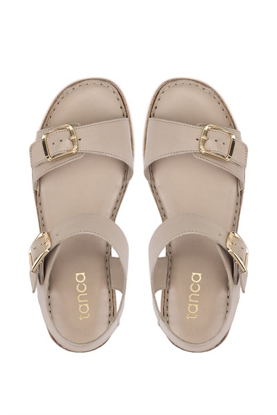Tamer Tanca Kadın Bej Comfort Sandalet