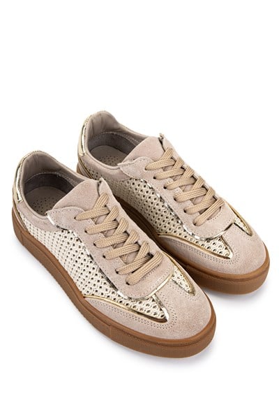 Tamer Tanca Kadın Bej Süet Sneakers & Spor Ayakkabı