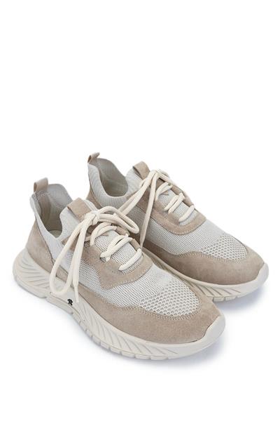 Tamer Tanca Kadın Deri & Tekstil Bej Süet Sneakers & Spor Ayakkabı
