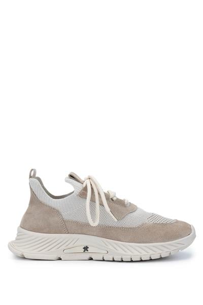 Tamer Tanca Kadın Deri & Tekstil Bej Süet Sneakers & Spor Ayakkabı