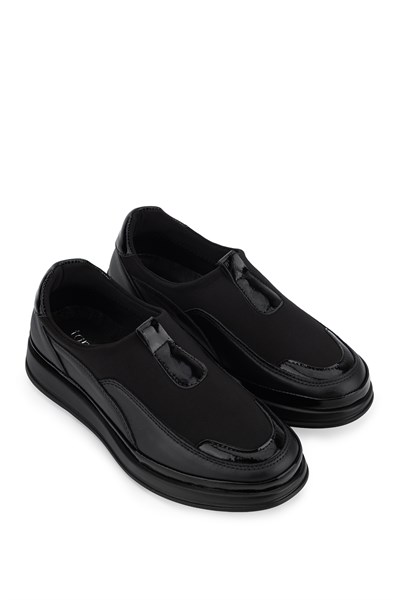 Tamer Tanca Kadın Deri & Tekstil Siyah Comfort Ayakkabı