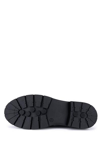 Tamer Tanca Kadın Deri & Tekstil Siyah Loafer Ayakkabı