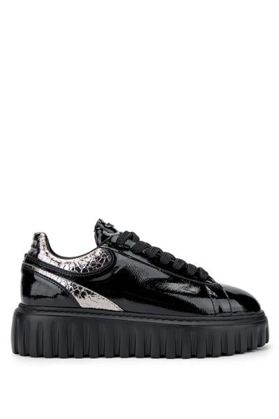 Tamer Tanca Kadın Deri/Suni Siyah Rugan Sneakers & Spor Ayakkabı
