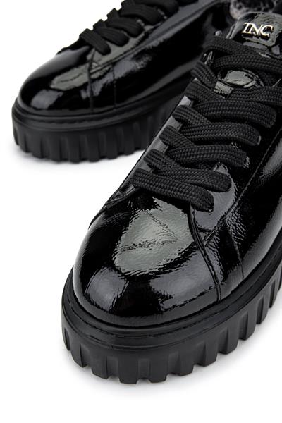 Tamer Tanca Kadın Deri/Suni Siyah Rugan Sneakers & Spor Ayakkabı