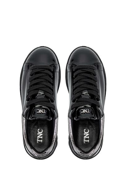 Tamer Tanca Kadın Deri/Suni Siyah Rugan Sneakers & Spor Ayakkabı