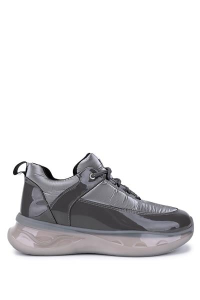 Tamer Tanca Kadın Gri Rugan Sneakers & Spor Ayakkabı
