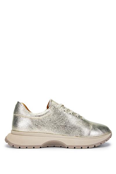 Tamer Tanca Kadın Hakiki Deri Altın Rugan Sneakers & Spor Ayakkabı