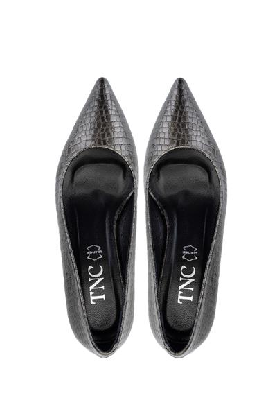 Tamer Tanca Kadın Hakiki Deri Antrasit Stiletto Ayakkabı