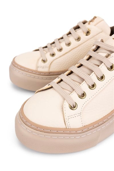 Tamer Tanca Kadın Hakiki Deri Bej Sneakers & Spor Ayakkabı