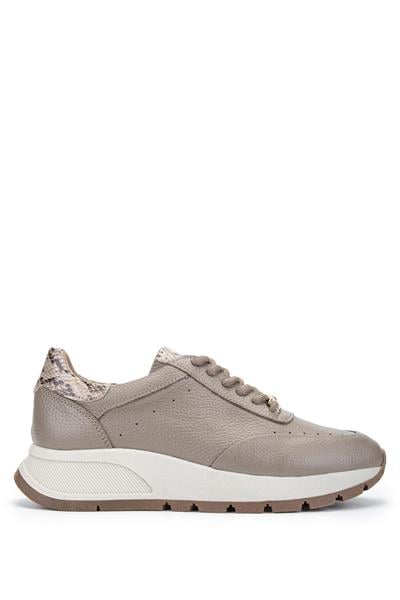 Tamer Tanca Kadın Hakiki Deri Bej Sneakers & Spor Ayakkabı