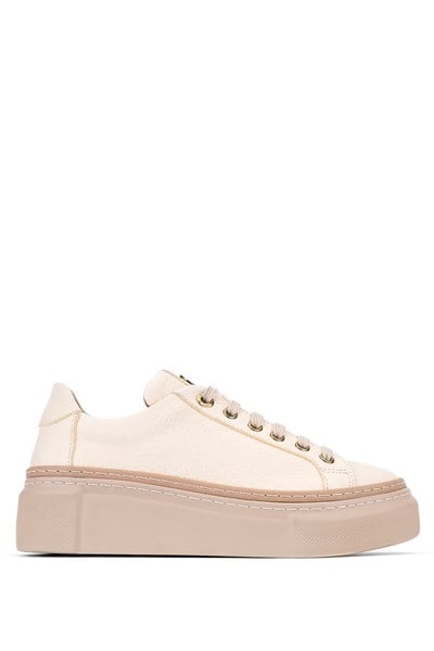 Tamer Tanca Kadın Hakiki Deri Bej Sneakers & Spor Ayakkabı