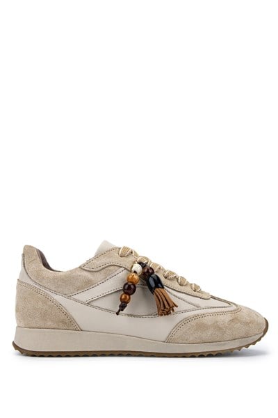 Tamer Tanca Kadın Hakiki Deri Bej Sneakers & Spor Ayakkabı