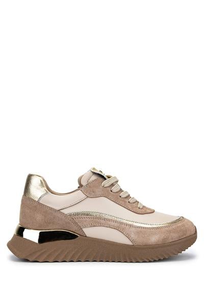 Tamer Tanca Kadın Hakiki Deri Bej Sneakers & Spor Ayakkabı