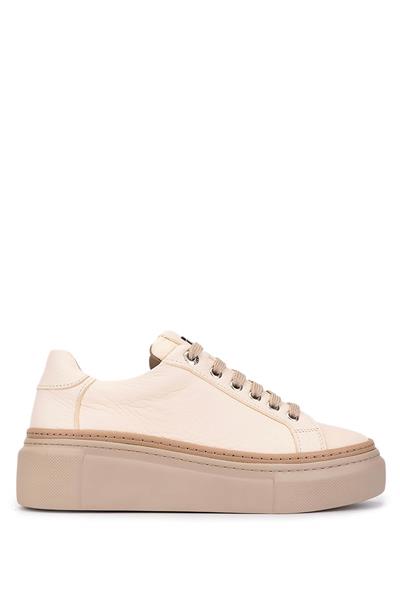 Tamer Tanca Kadın Hakiki Deri Bej Sneakers & Spor Ayakkabı