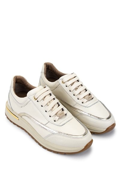 Tamer Tanca Kadın Hakiki Deri Bej Sneakers & Spor Ayakkabı