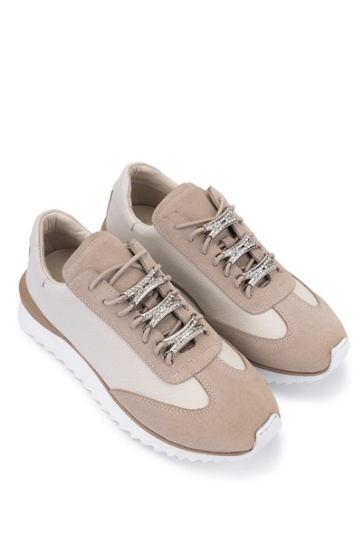 Tamer Tanca Kadın Hakiki Deri Bej Sneakers & Spor Ayakkabı